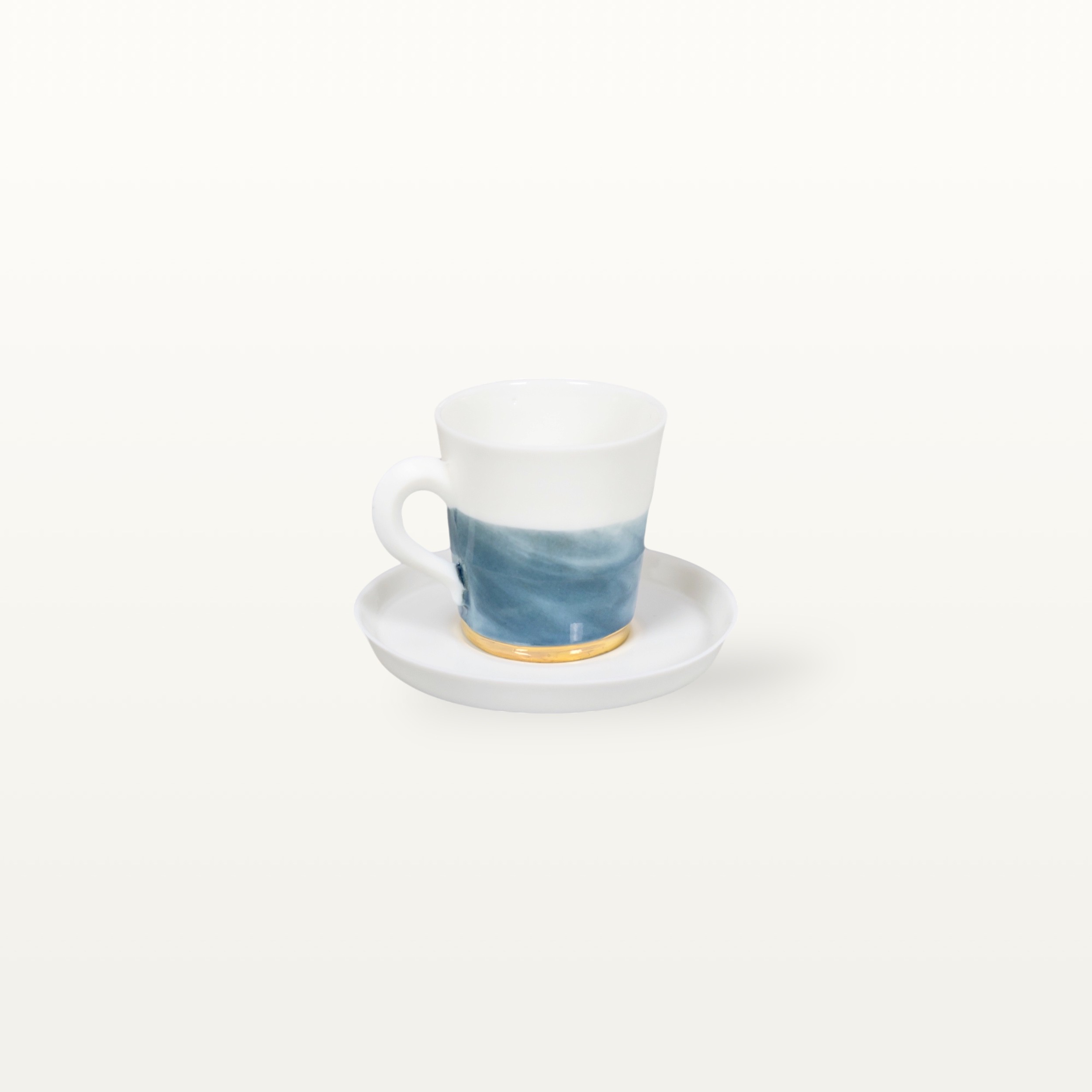 Alternative view of Porzellan Espressotasse und Unterteller - Blau
