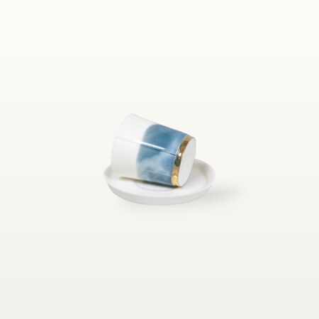 Porzellan Espressotasse und Unterteller - Blau – Bild 4