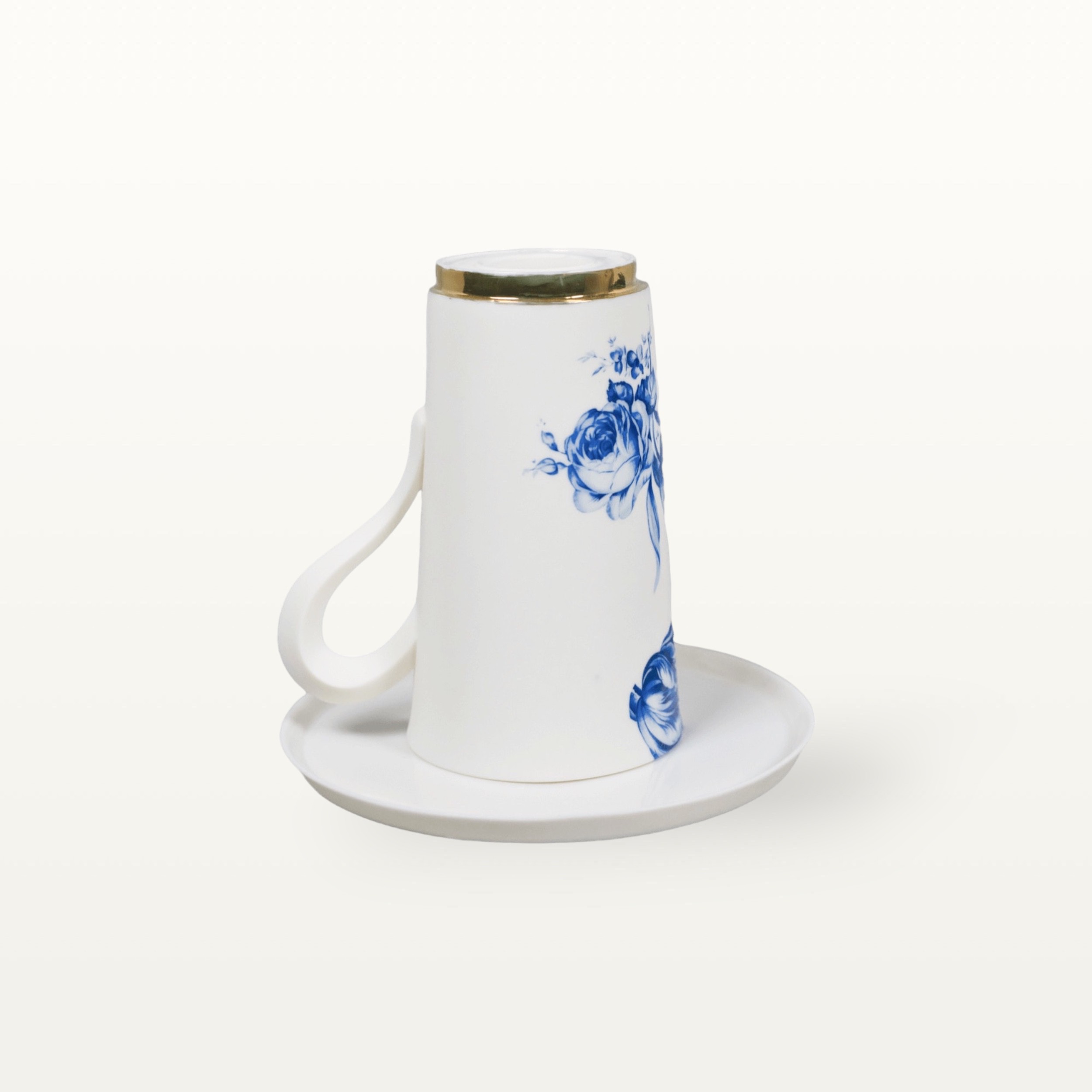 Große Porzellantasse mit Untertasse - Blumen 4 Große Porzellantasse mit Untertasse - Blumen – Bild 4
