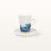 Mittlere Porzellantasse mit Untertasse - Blau 9