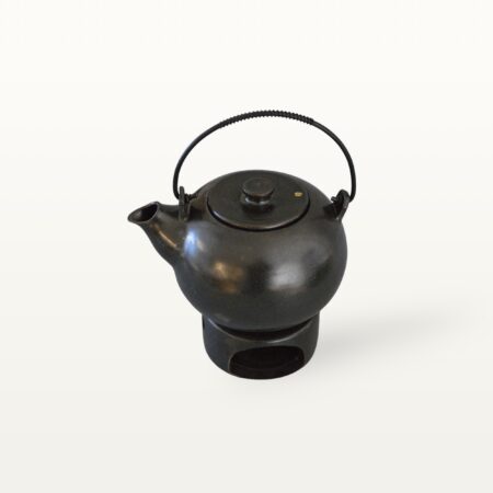 Schwarze, runde Teekanne aus Steinzeug mit Stövchen - Steinbrecher Set 9 Schwarze, runde Teekanne aus Steinzeug mit Stövchen - Steinbrecher Set – Bild 5