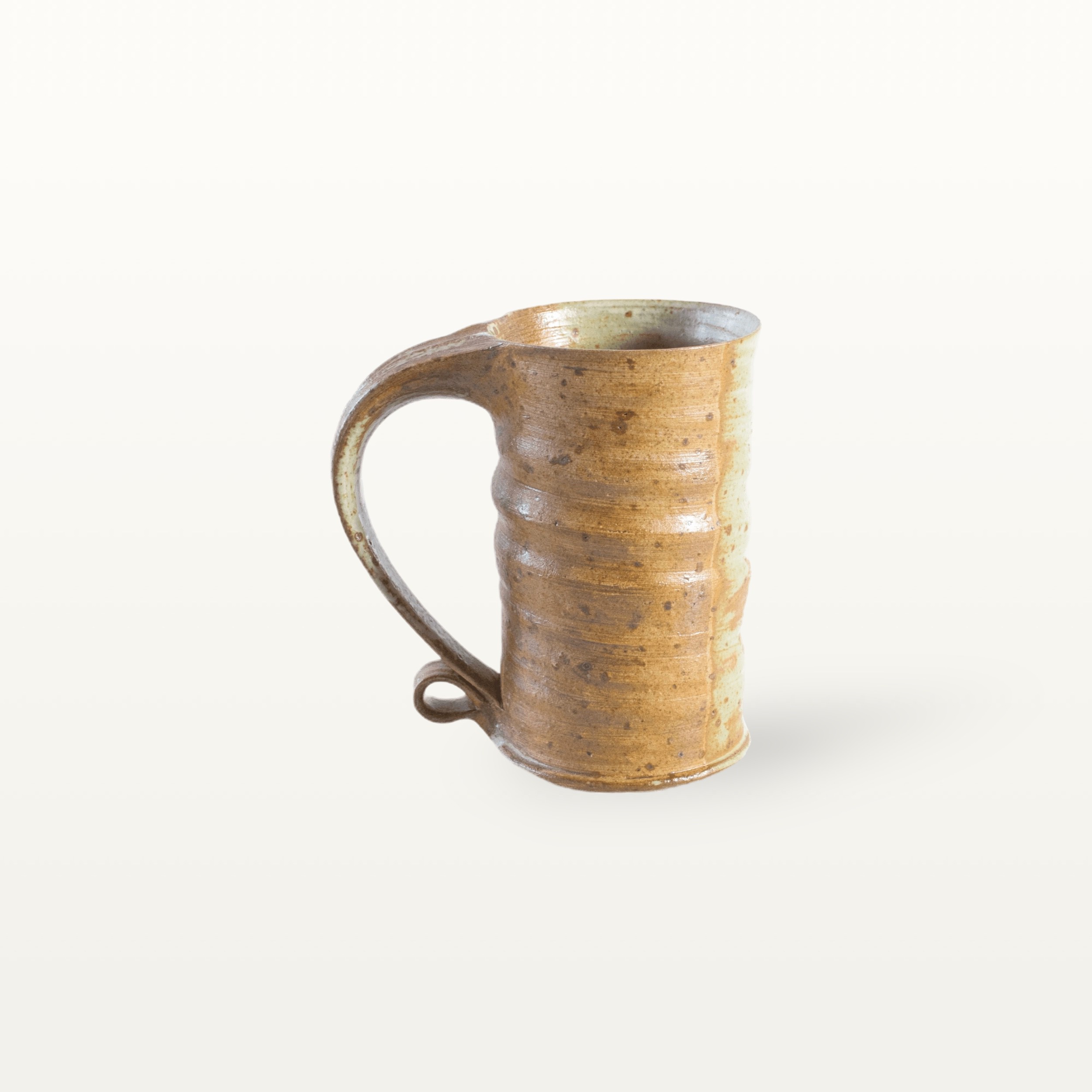 Gerade, hohe Keramiktasse - weiß und braun 2 Gerade, hohe Keramiktasse - weiß und braun – Bild 2
