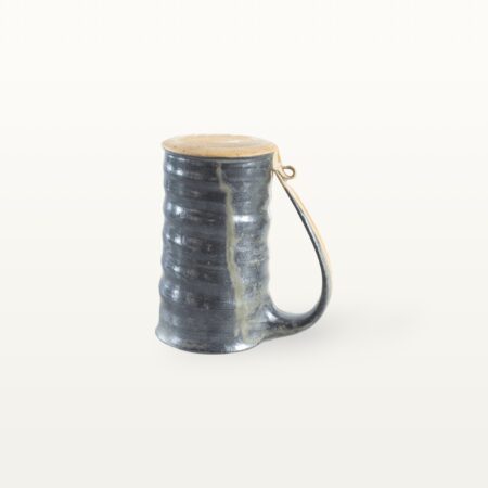Gerade, hohe Keramiktasse - weiß und blau 7 Gerade, hohe Keramiktasse - weiß und blau – Bild 3