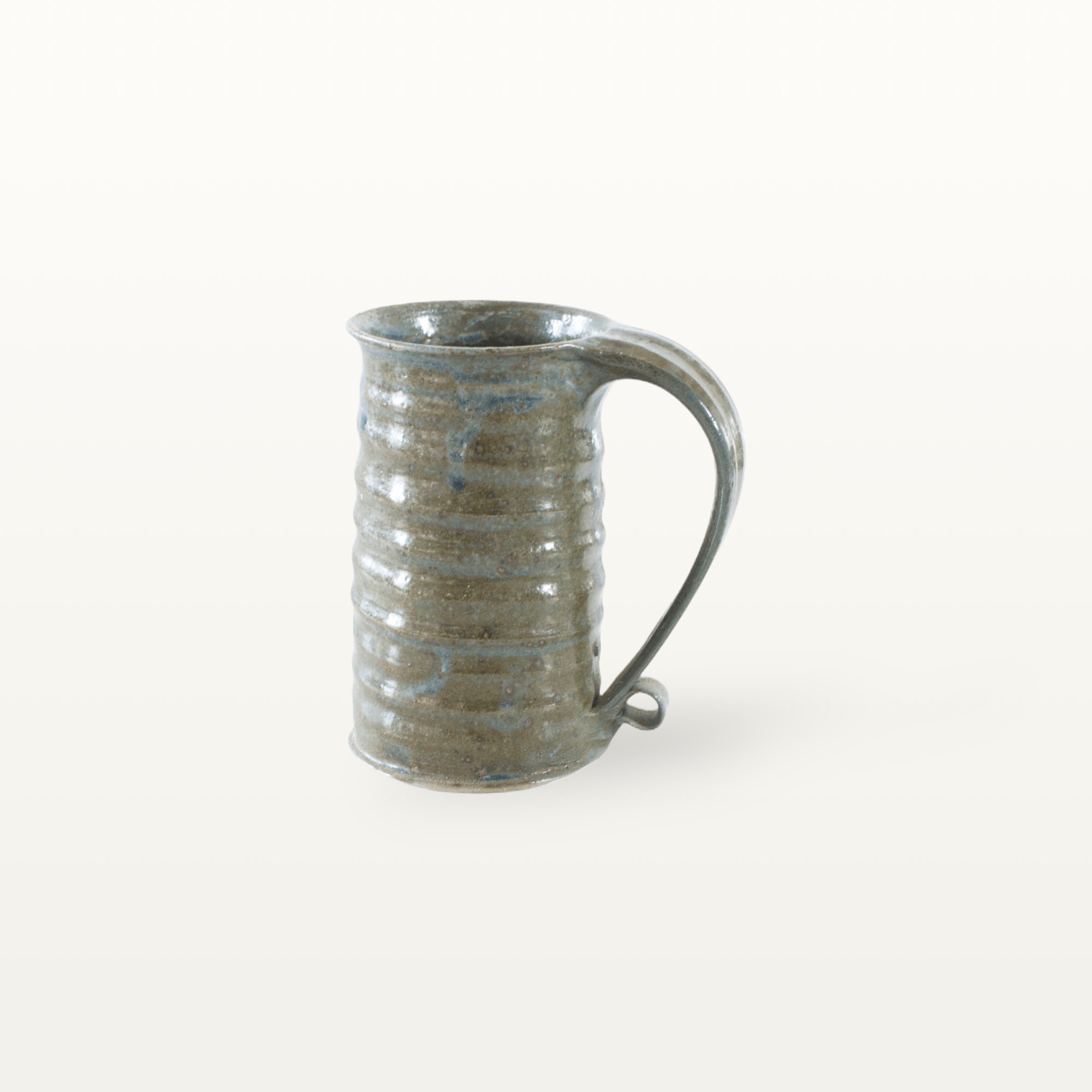 Gerade, hohe Keramiktasse - blau