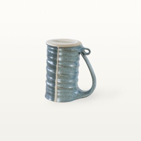 Gerade, hohe Keramiktasse - blau und schwarz 7 Gerade, hohe Keramiktasse - blau und schwarz – Bild 3