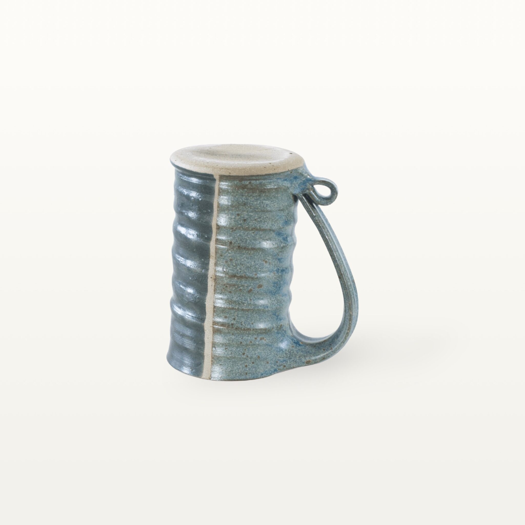 Gerade, hohe Keramiktasse - blau und schwarz 3 Gerade, hohe Keramiktasse - blau und schwarz – Bild 3