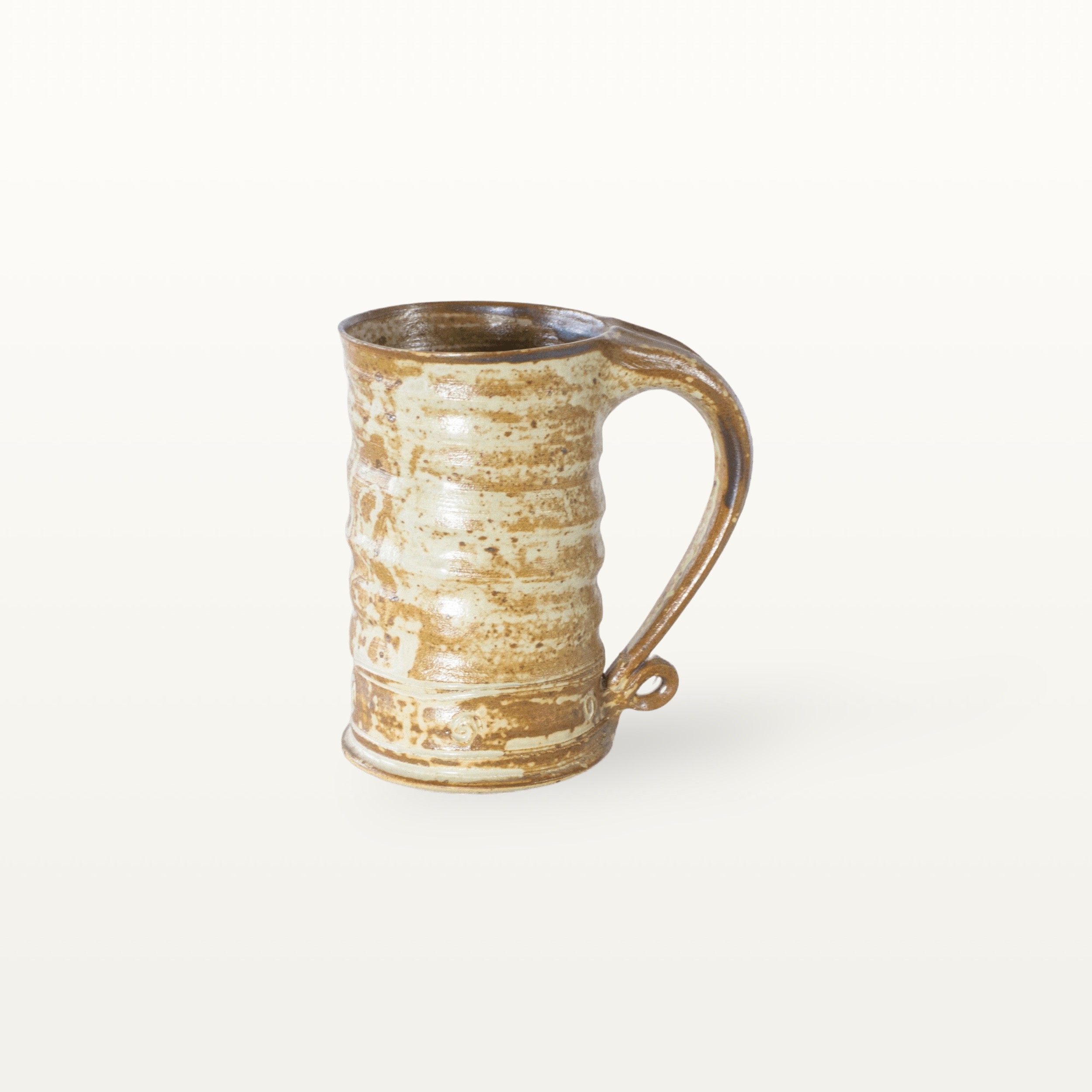 Gerade, hohe Keramiktasse - braun