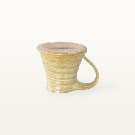 Erdige Keramiktasse mit breitem Fuß - weiß 6 Erdige Keramiktasse mit breitem Fuß - weiß – Bild 3