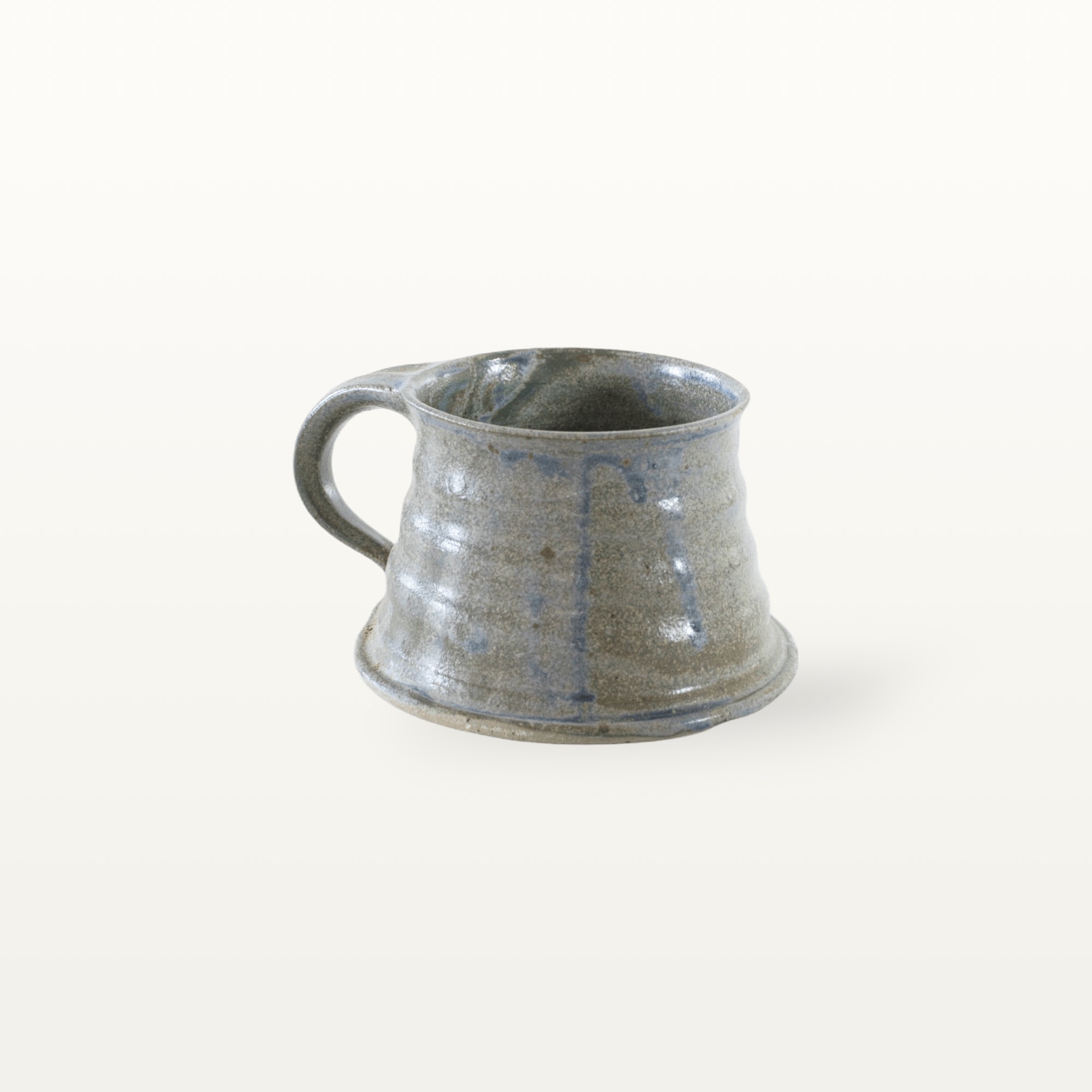 Erdige Keramiktasse mit breitem Fuß - blau 2 Erdige Keramiktasse mit breitem Fuß - blau – Bild 2