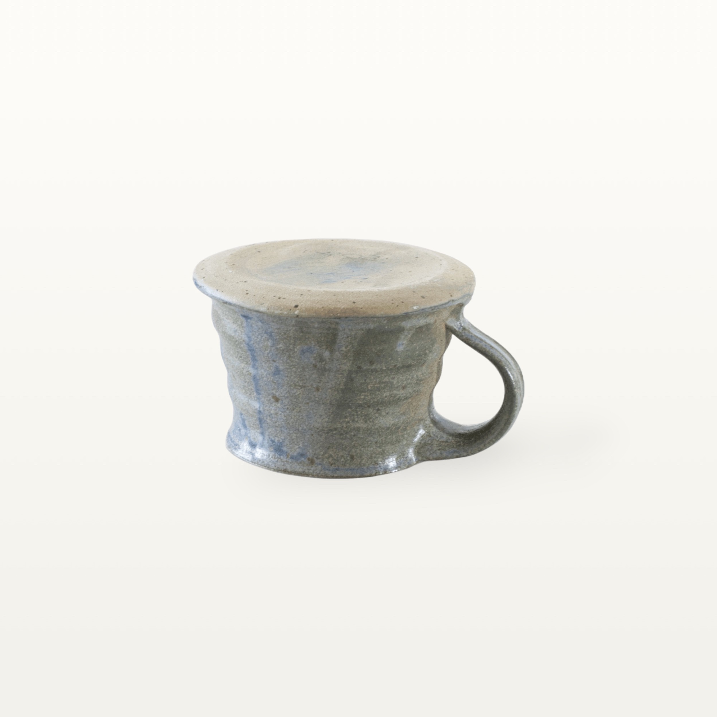 Erdige Keramiktasse mit breitem Fuß - blau 3 Erdige Keramiktasse mit breitem Fuß - blau – Bild 3
