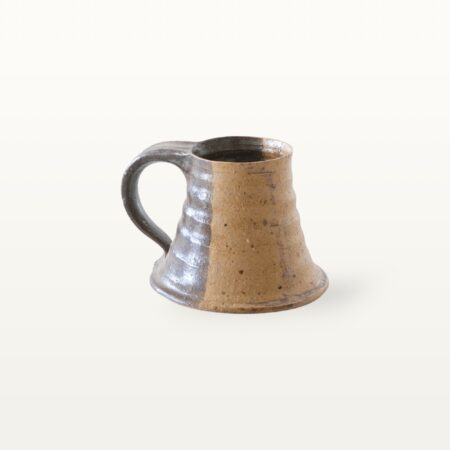 Alternative view of Erdige Keramiktasse mit breitem Fuß - blau und braun