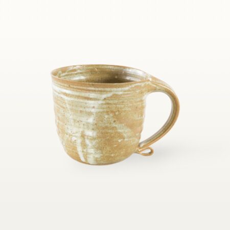 Große, natürliche Keramiktasse - weiß