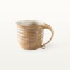 Große, natürliche Keramiktasse - weiß und braun 9
