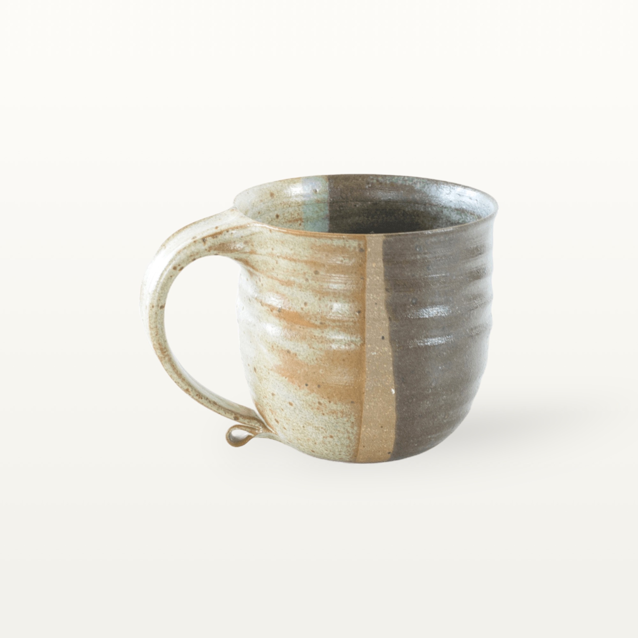 Große, natürliche Keramiktasse - weiß und blau 2 Große, natürliche Keramiktasse - weiß und blau – Bild 2