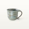 Große, natürliche Keramiktasse - blau 8