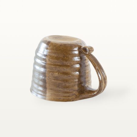 Große, natürliche Keramiktasse - blau und braun – Bild 3