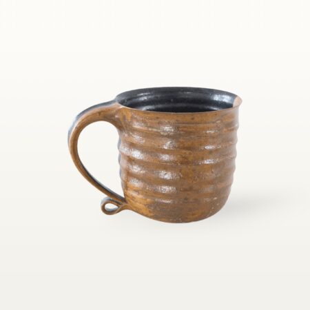 Alternative view of Große, natürliche Keramiktasse - braun und schwarz