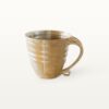 Große bauchige Tasse mit schmalem Fuß - weiß und braun 10