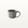 Flache, bauchige Tasse in rustikaler Optik - blau 9