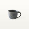Flache, bauchige Tasse in rustikaler Optik - schwarz 11