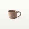 Flache, bauchige Tasse in rustikaler Optik - braun 10