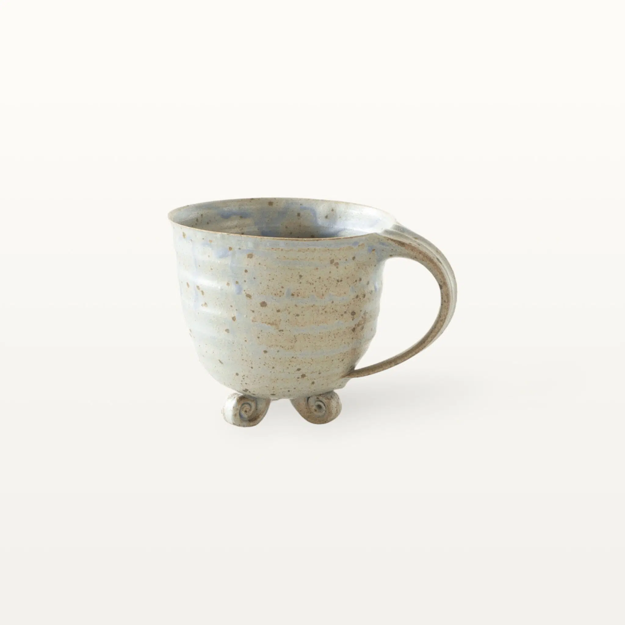 Besondere Dreifußtasse aus Keramik - Blau