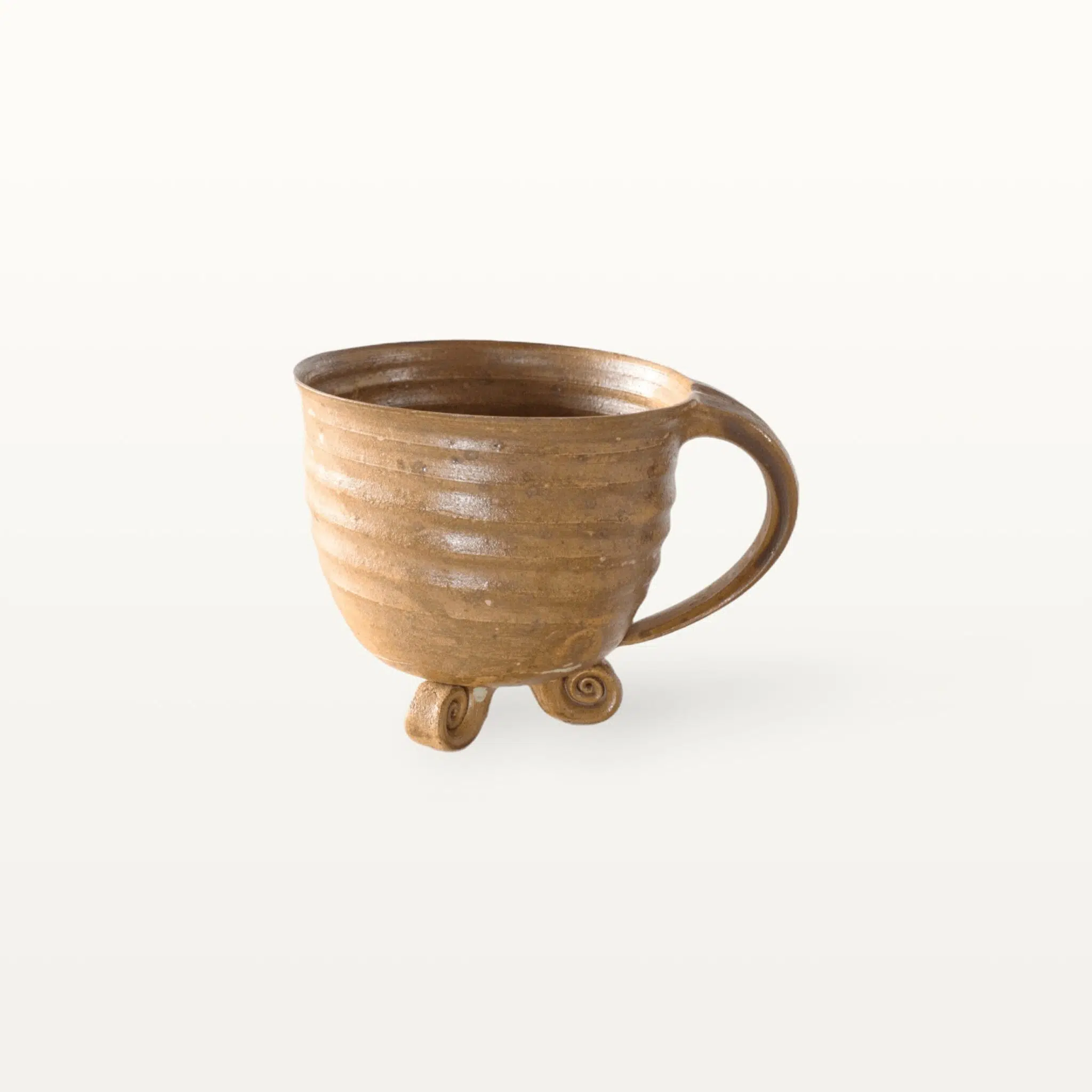Besondere Dreifußtasse aus Keramik - Dunkelbraun 1 Besondere Dreifußtasse aus Keramik - Dunkelbraun