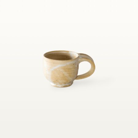 Espressotasse aus Keramik - Erdtöne - Weiß