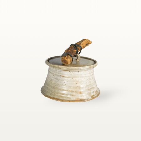 Alternative view of Natürliche Dose mit Holzgriff und Deckel - Weiß