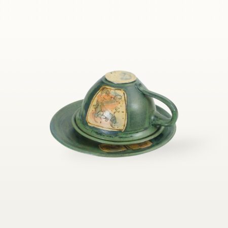 große Tasse mit Unterteller und Frühstücksteller - Aquarell – Bild 5