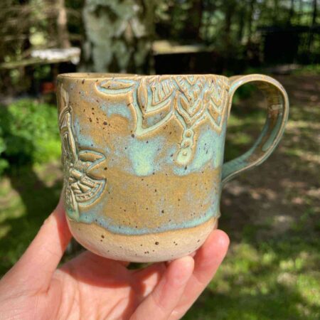 handgemachte Tasse Lotus - Türkis – Bild 6
