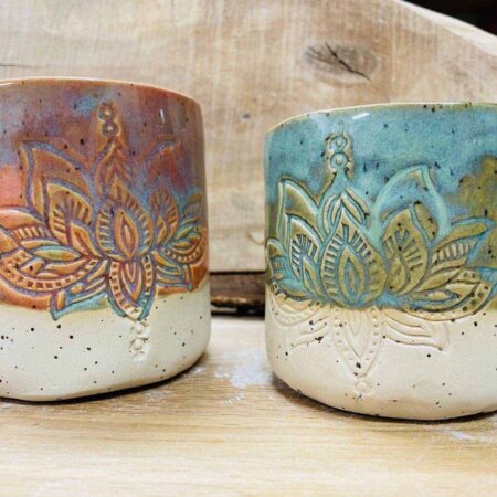 handgemachte Tasse Lotus - Türkis – Bild 7