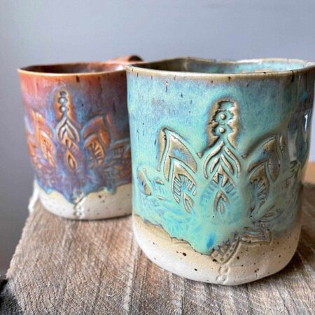 handgemachte Tasse Lotus - Türkis – Bild 8