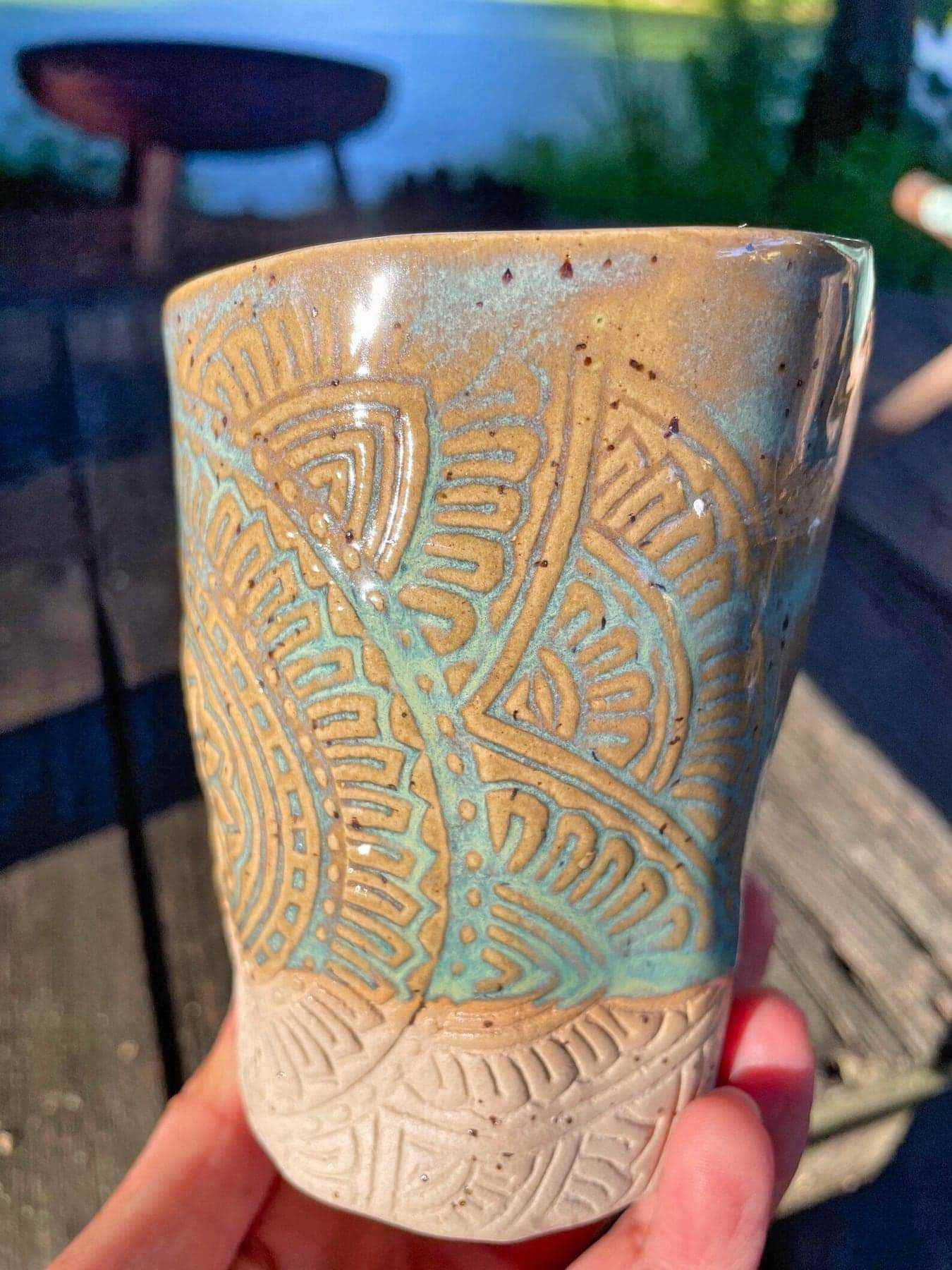 Yoga Becher Mandala - Türkis 3 Yoga Becher Mandala - Türkis – Bild 3