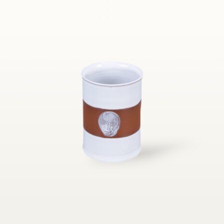 Alternative view of Kleine Keramik Tasse "Gesichtspunkte" - Terrakottaband
