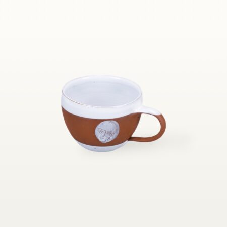 Cappuccinotasse "Gesichtspunkte" - Terrakottaband
