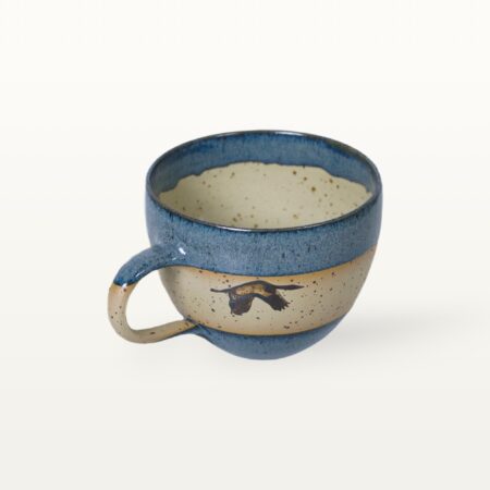 große Milchkaffee- / Teetasse mit Kranichmotiv – Bild 3