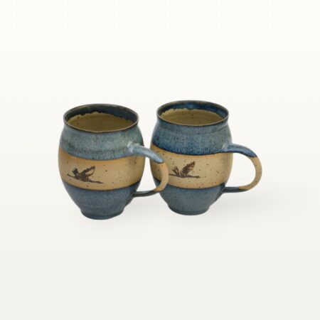 Große bauchige Tasse mit Kranichmotiv – Bild 7