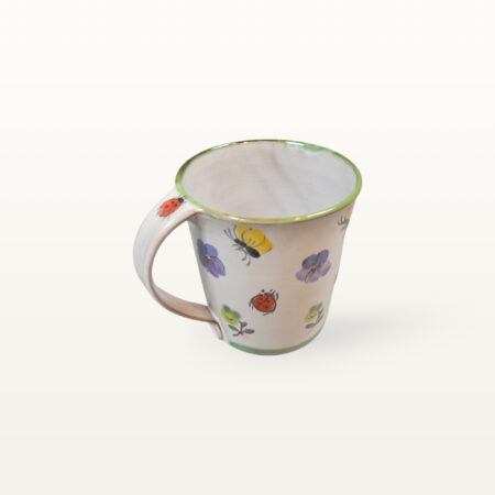 Alternative view of Mittelgroße Tasse mit Blumen und Insekten bemalt