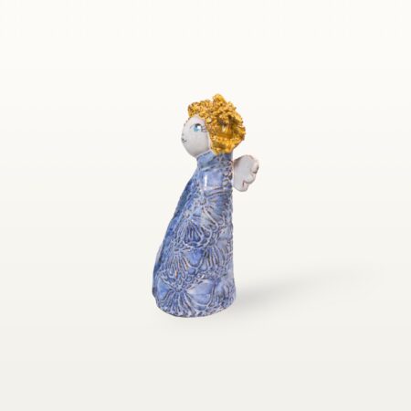 Große, blaue Schutzengel Figur aus Keramik 6 Große, blaue Schutzengel Figur aus Keramik – Bild 3