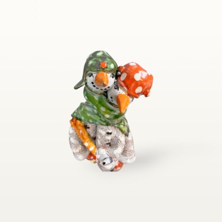 Niedliche Schneemann-Pärchen Keramik Figur – Bild 4