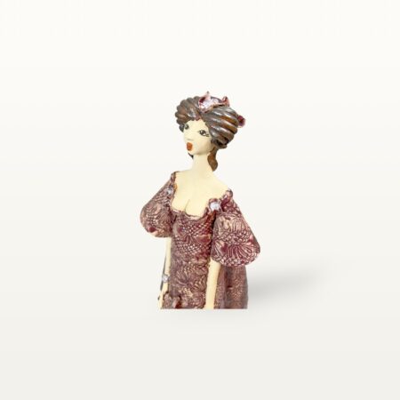 Elegante Frau als Keramik Figur im lila Kleid 7 Elegante Frau als Keramik Figur im lila Kleid – Bild 3