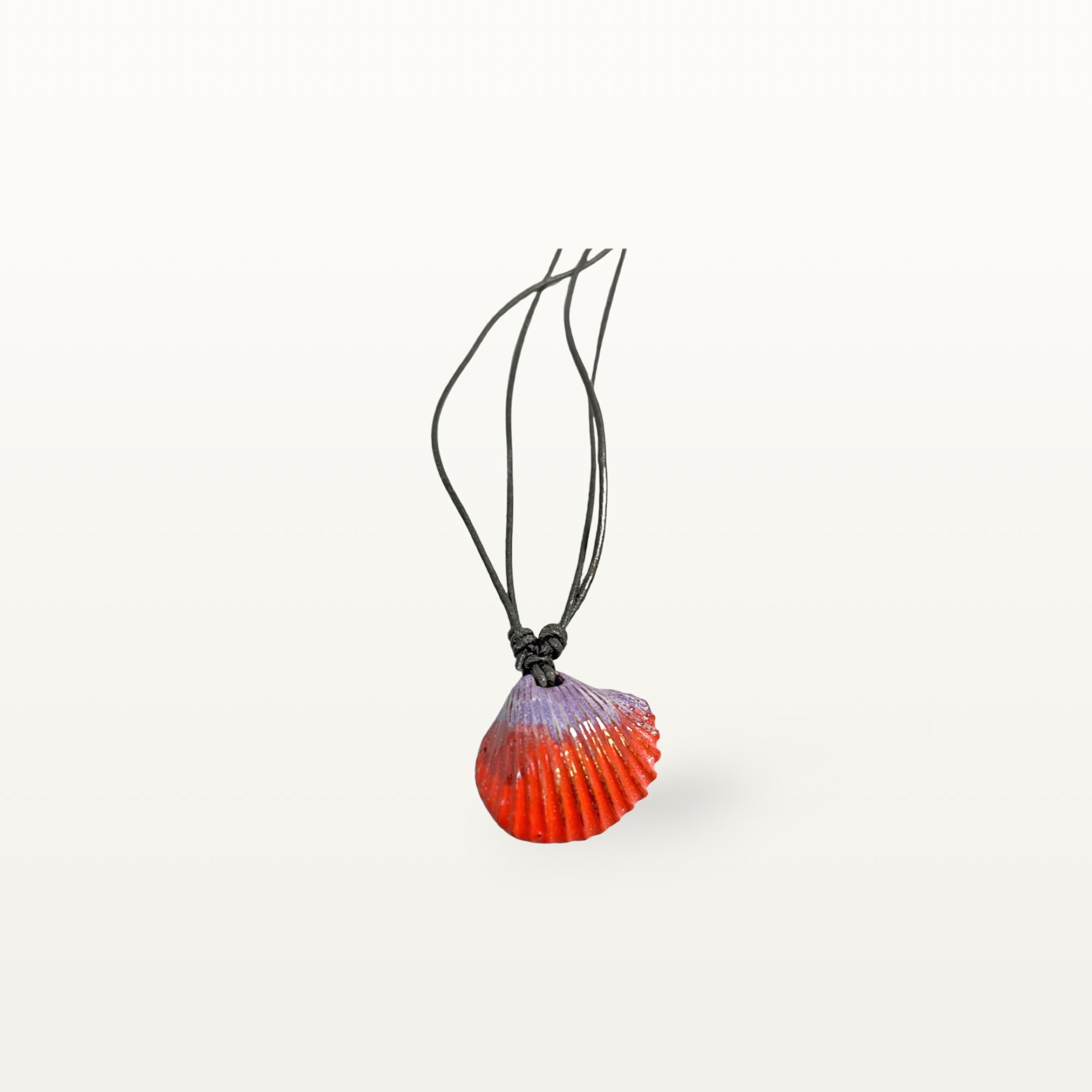 Keramik Ketten mit Muschelform - Lila-Rot 1 Keramik Ketten mit Muschelform - Lila-Rot