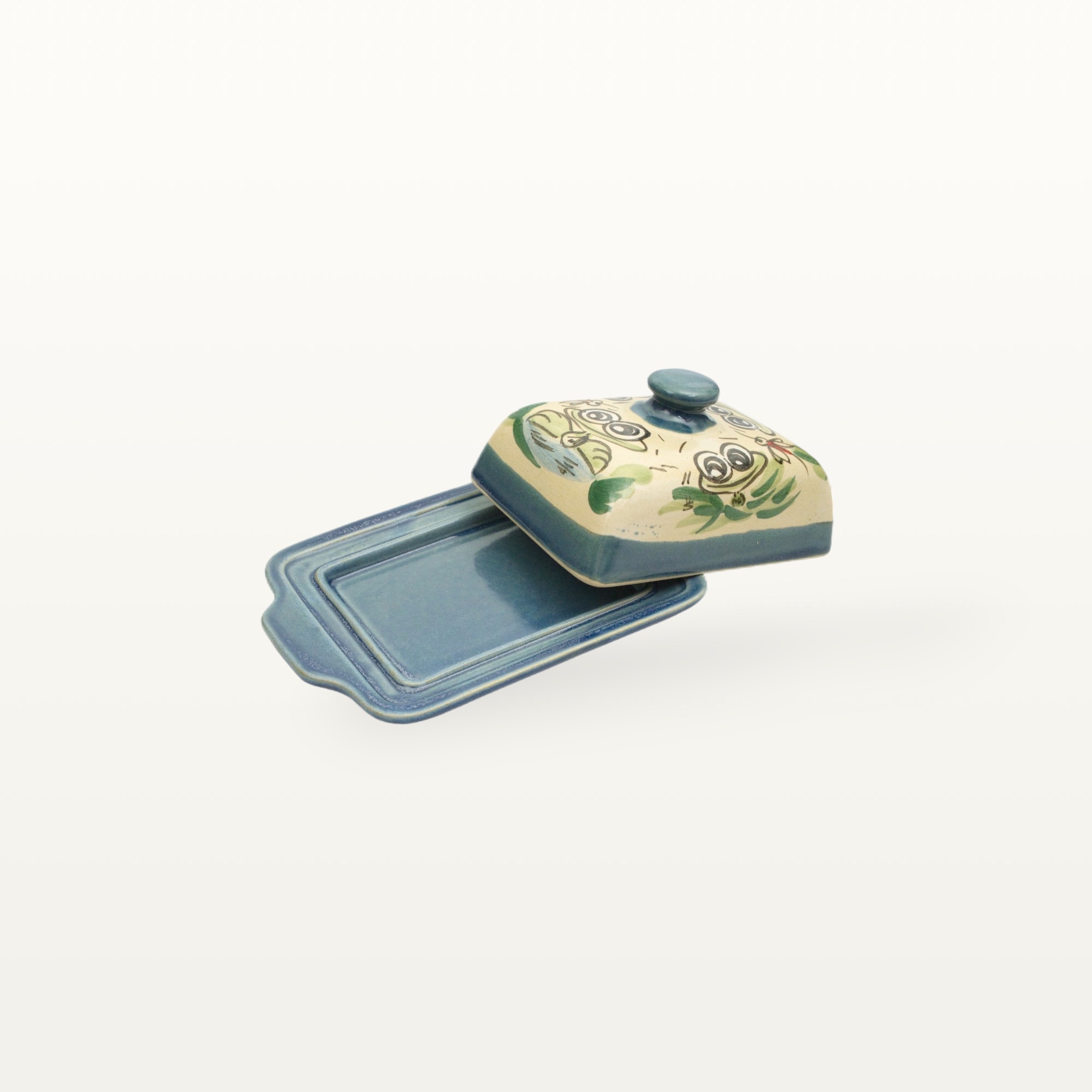 Alternative view of Butterdose Frosch - Tierfreunde - Blau