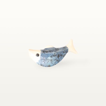 Schwimmender Keramik Fisch - Blau mit Punkten – Bild 5