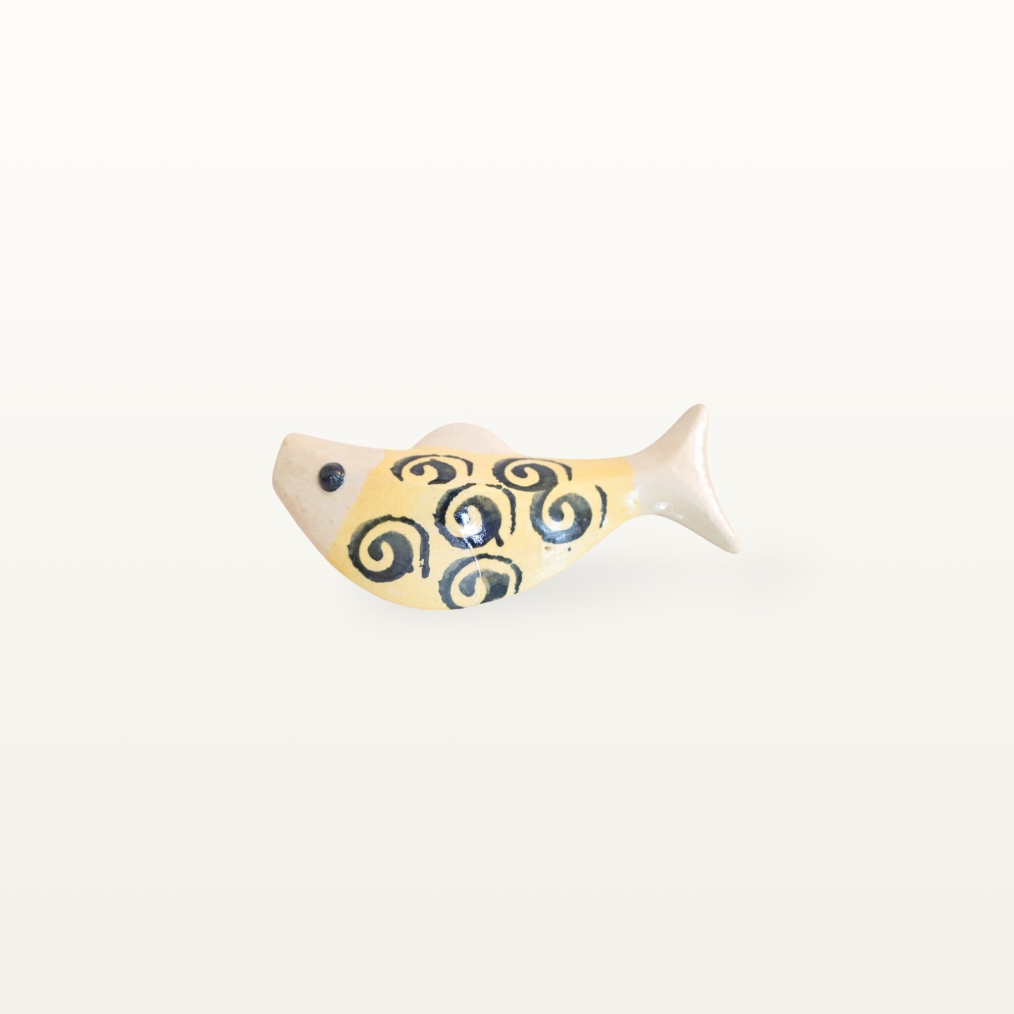 Schwimmender Keramik Fisch - Gelb mit Spirale 4 Schwimmender Keramik Fisch - Gelb mit Spirale – Bild 4