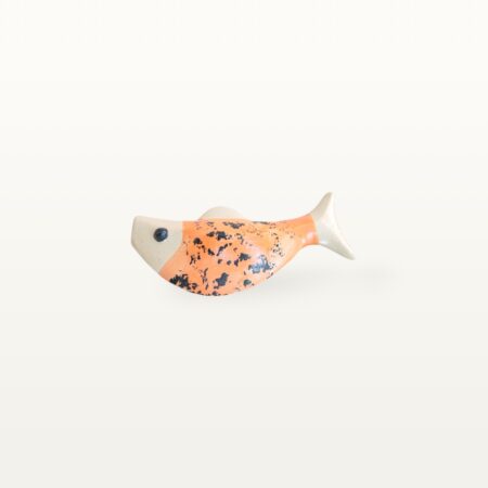 Schwimmender Keramik Fisch - Orange mit Punkten – Bild 3