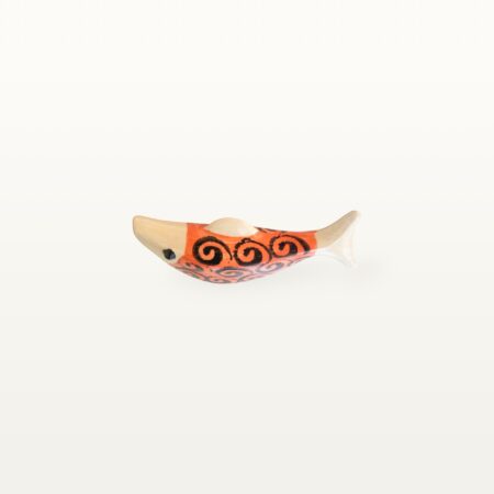 Schwimmender Keramik Fisch - Rot mit Spirale – Bild 4