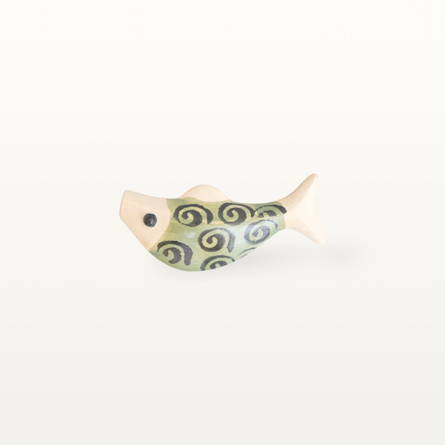 Schwimmender Keramik Fisch - Grün mit Spirale 3 Schwimmender Keramik Fisch - Grün mit Spirale – Bild 3