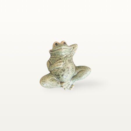 Entspannter Keramik Frosch für den Gartenteich